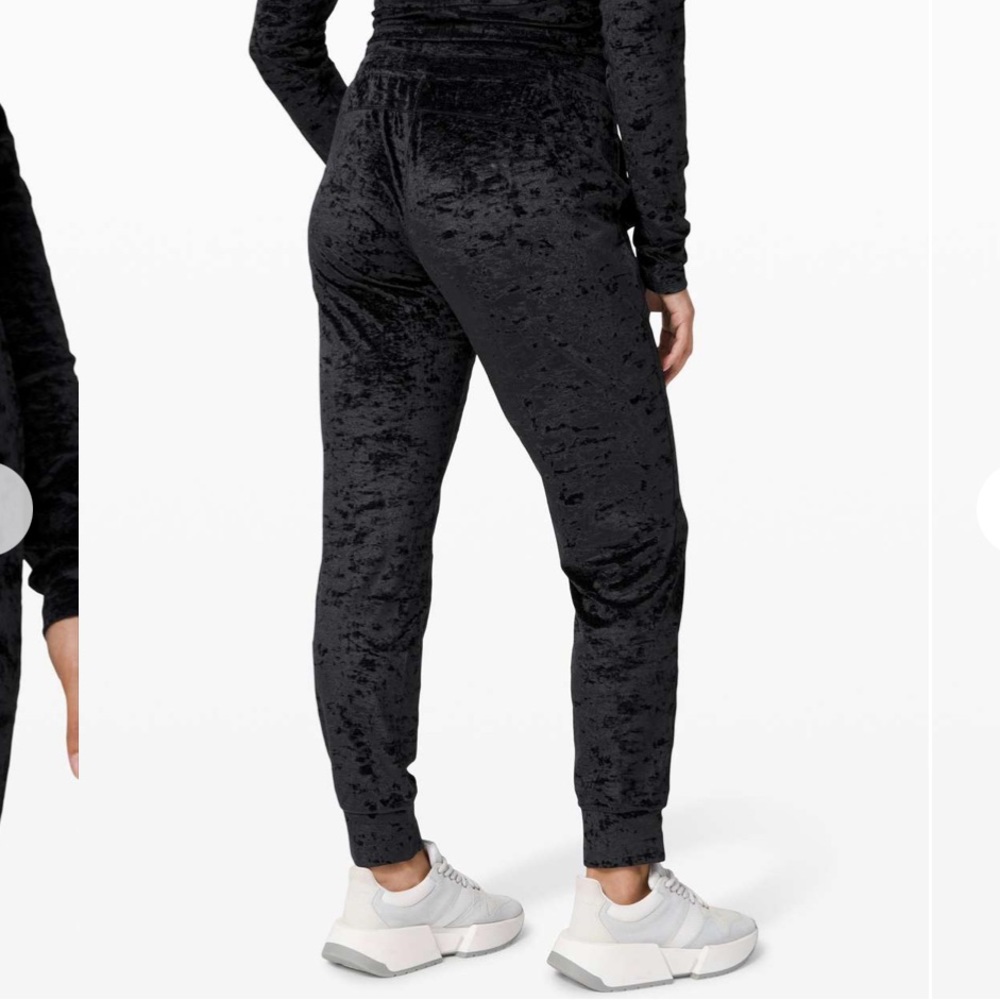 lululemon athletica Black Crushed Velvet Joggers